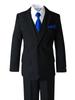 Spring Notion Boys' Satin Zipper Necktie and Handkerchief Set Medium Royal Blue view 4