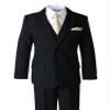 Spring Notion Boys' Satin Zipper Necktie and Handkerchief Set Extra Small Champagne view 4