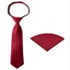 Spring Notion Boys' Satin Zipper Necktie and Handkerchief Set Medium Red view 1
