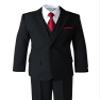 Spring Notion Boys' Satin Zipper Necktie and Handkerchief Set Medium Red view 4