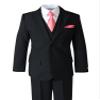 Spring Notion Boys' Satin Zipper Necktie and Handkerchief Set Medium Coral view 4