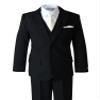 Spring Notion Boys' Satin Zipper Necktie and Handkerchief Set Small Ivory view 4