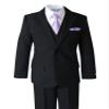 Spring Notion Boys' Satin Zipper Necktie and Handkerchief Set Large Lilac view 4