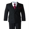 Spring Notion Boys' Satin Zipper Necktie and Handkerchief Set Extra Large Burgundy view 4