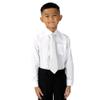 Spring Notion Boys' Satin Zipper Necktie and Handkerchief Set Extra Large White view 2