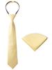 Spring Notion Boys' Satin Zipper Necktie and Handkerchief Set Small Yellow view 1
