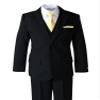 Spring Notion Boys' Satin Zipper Necktie and Handkerchief Set Extra Small Yellow view 4