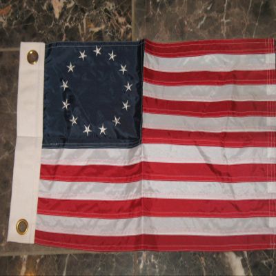 12x18 Embroidered Betsy Ross Solarmax Nylon 2ply Boat Flag 12"x18" Gift set