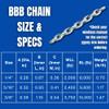 1/4" BBB Marine Anchor Chain 144 m Micron Thick Hot Dipped Galvanized DIN766 Boat (200 ft) view 3