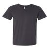 Bella+Canvas Comfortable V-Neck Soft Fitted Jersey T-Shirt, Dark Grey, XX-Large view 1