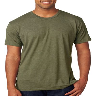 Next Level Men's Rib Collar Tri Blend T-Shirt, Military Green, X-Large