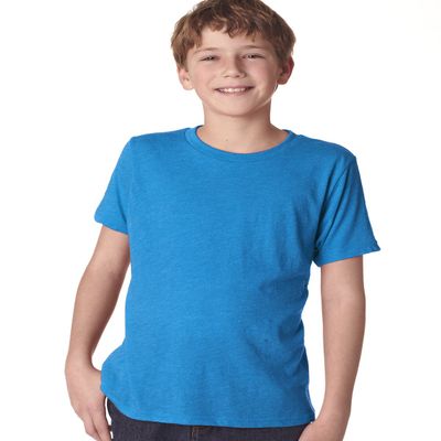 Next Level Big Boys Tri Blend Baby Rib Soft T-Shirt, Vintage Turquoise, Small