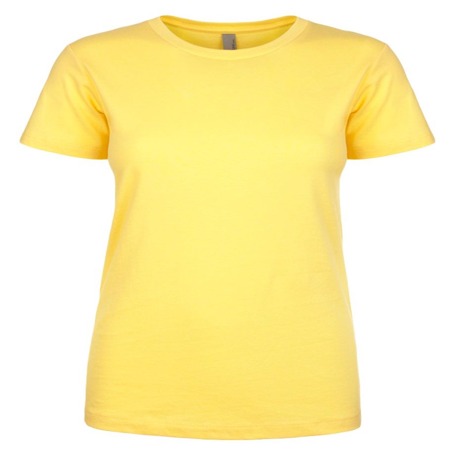 Next Level Women's 1X1 Rib Collar Jersey T-Shirt, Banana Cream, XX-Large