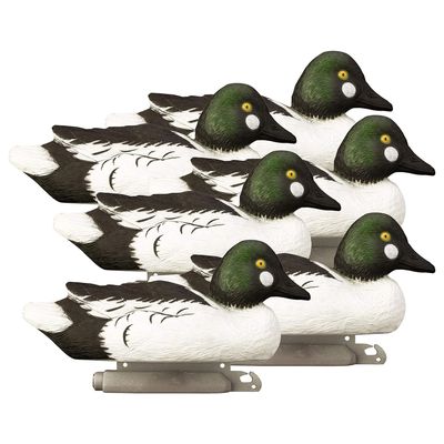 Higdon Outdoors Standard Goldeneye Floater Duck Decoys | Ultra Realistic Drake & Hen Decoys for Waterfowl Hunting | 6 Upright Drakes | Foam-Filled | 6pk