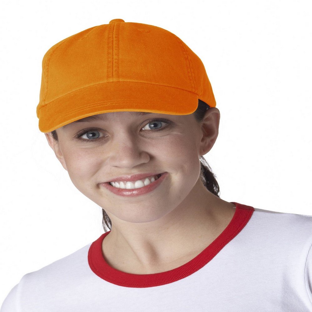 Adams AD969 6-Panel Low-Profile Pigment-Dyed Cap - Tangerine - One Size