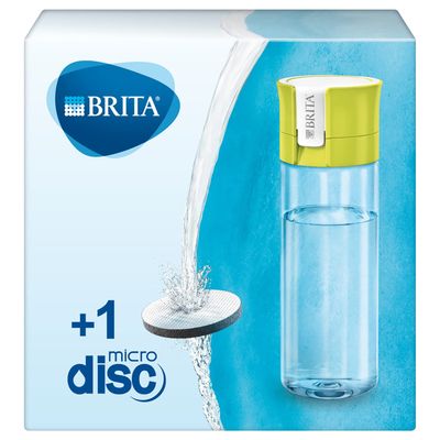 BRITA S1186 Water Filter Bottle, Reduces Chlorine and Organic impurities, BPA Free, Lime, 600ml
