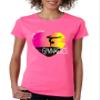 ALLNTRENDS Women's T Shirt Gymnastics Art Pink Print Love Gym Top (L, Safety Pink) view 1