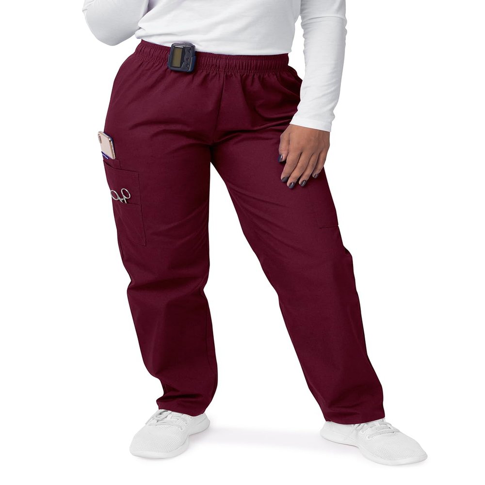 Sivvan Scrubs for Women - Drawstring Cargo Scrub Pants - S8200 - Burgundy - 3X