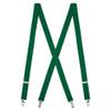 Suspender Store Solid Color 1-Inch Wide Elastic Suspenders - Sewn X-Back - Clip - 54" for 6'1" to 6'5" tall - Kelly Green view 1