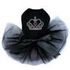 Crown #13 - Clear and Purple - Bling Rhinestone Dog Tutu Dress, XL Black view 1