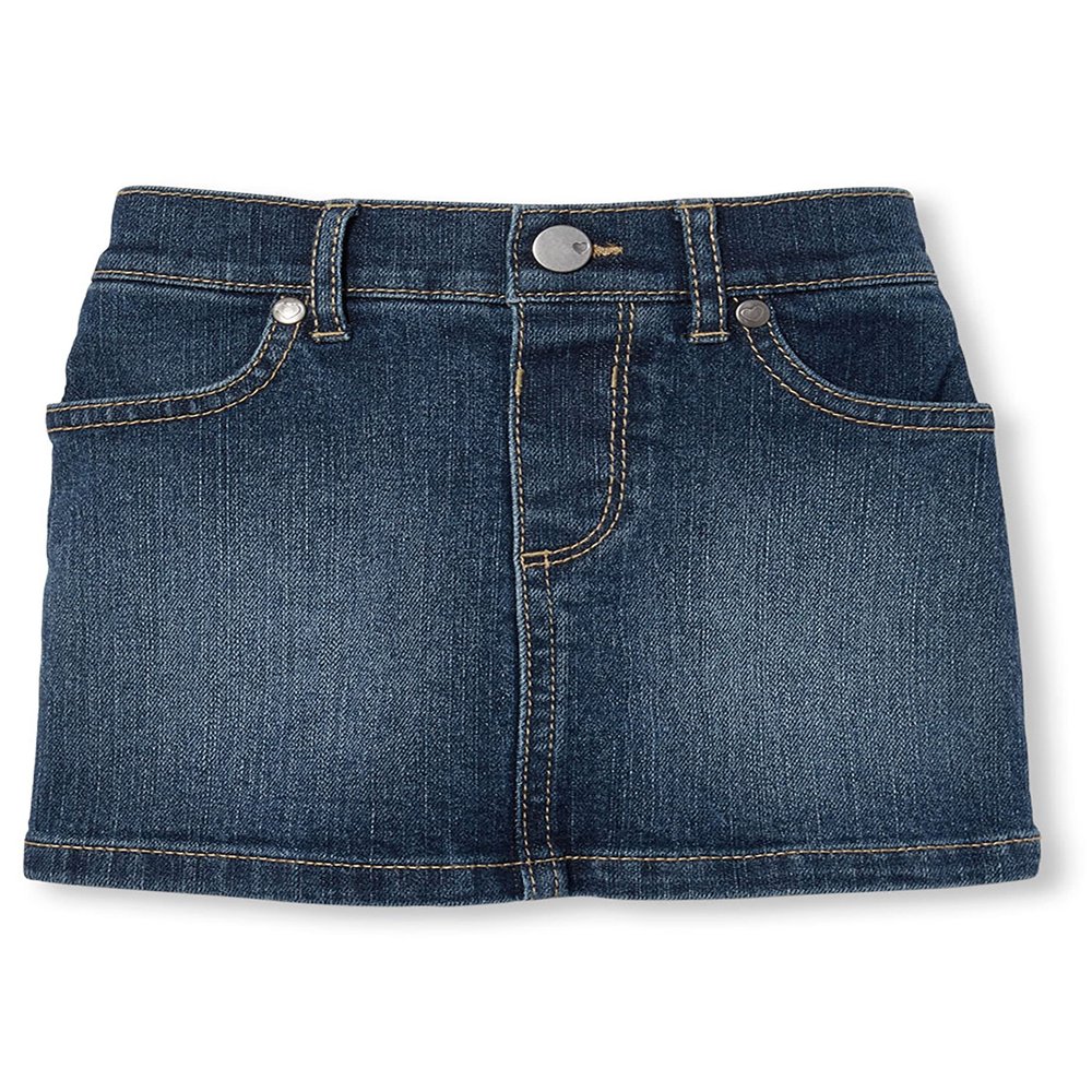 The Children's Place baby girls 3504 Denim Skort Skirt, China Blue, 2T US