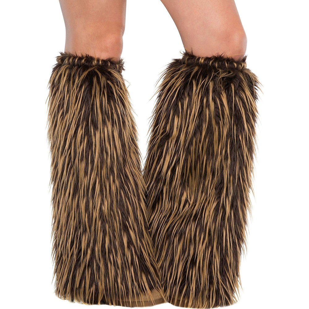 Amscan 843282 Medieval Furry Leg Warmers, Adult Standard Size, 1 Pair