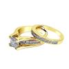 Marimor Jewelry His and Her 14K Gold Plated Stainless Steel 3 Piece Wedding Engagement Ring and Men's Band Set Women's Size 09 Men's Size 11 view 4