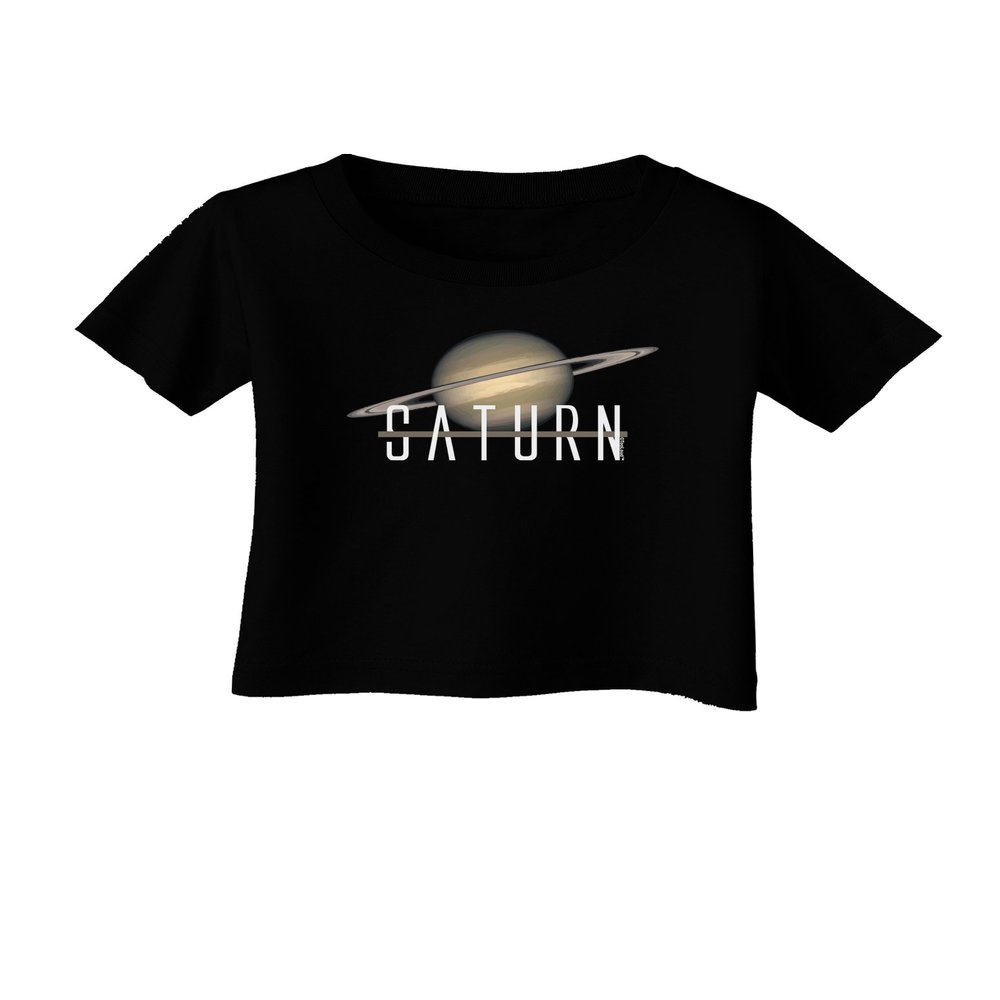TOOLOUD Planet Saturn Text Infant T-Shirt Dark Black - 12Months