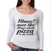ALLNTRENDS Women's Shirt Fitness More Like Whole Pizza Cool Stuff (L, Heather White) view 1