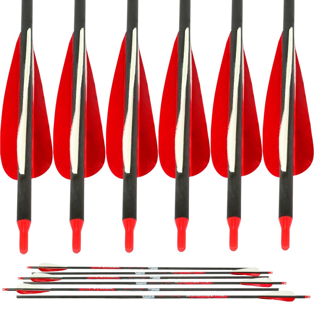 Southwest Archery Sage Premium Recurve Carbon Arrows 31.5" - 35-45lb - 12 Pack- Red