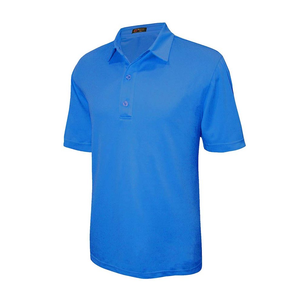 Monterey Club Men's Pro Mesh Texture Solid Polo Shirt #3633 (Palace Blue, Medium)