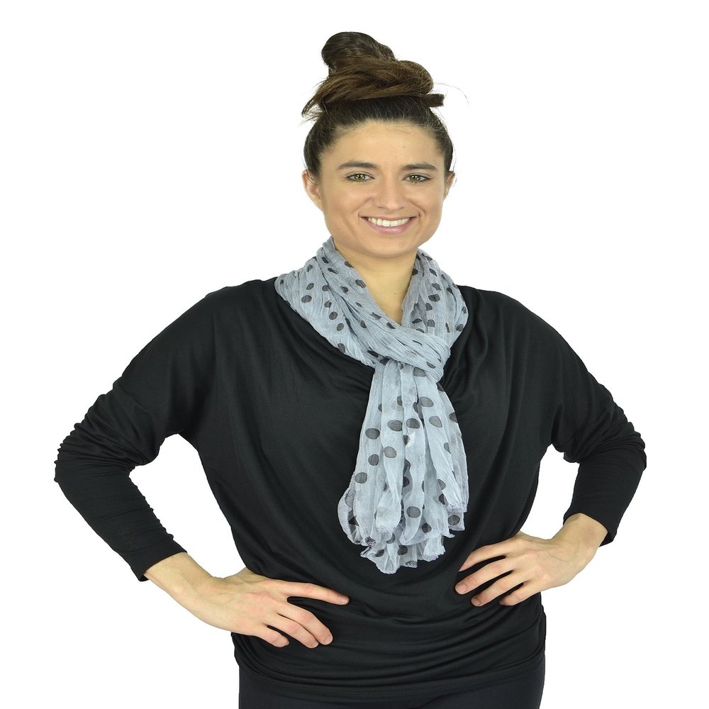 Belle Donne-Womens Fashion Scarves Beautiful Sheer Polka Dot Spring Scarf