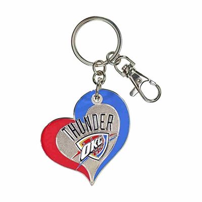 Aminco NBA Oklahoma City Thunder Swirl Heart Keychain