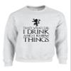 ALLNTRENDS Adult Crewneck That's What I Do I Drink and I Know Things Top (3XL, Ash) view 1