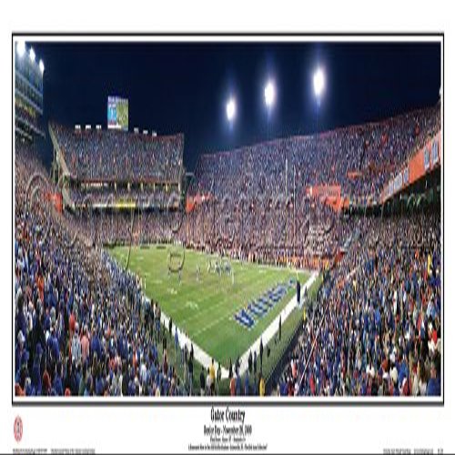 Florida Gators beat Florida State at The Swamp Gator Country - NCAA Collage 13.5x39 Panoramic Poster. Frame Dimensions 15.5x41 Deluxe Black "Mahogany" Wood Frame with Plexi Glass #5035