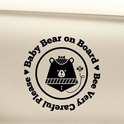 Baby Bear On Board Girl Vinyl Decal Laptop Car Truck Bumper Window Sticker - Black