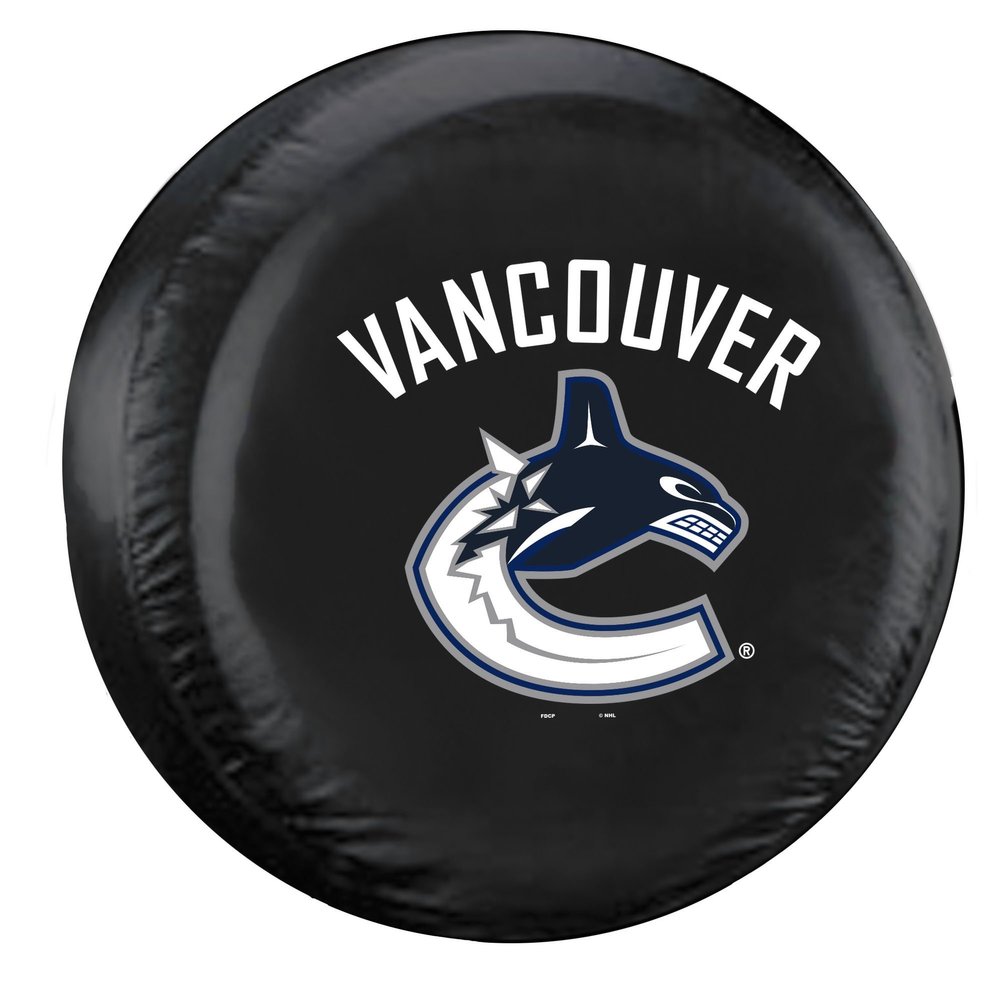 Fremont Die NHL Vancouver Canucks Tire Cover, Large Size (30-32" Diameter), Black/Team Colors