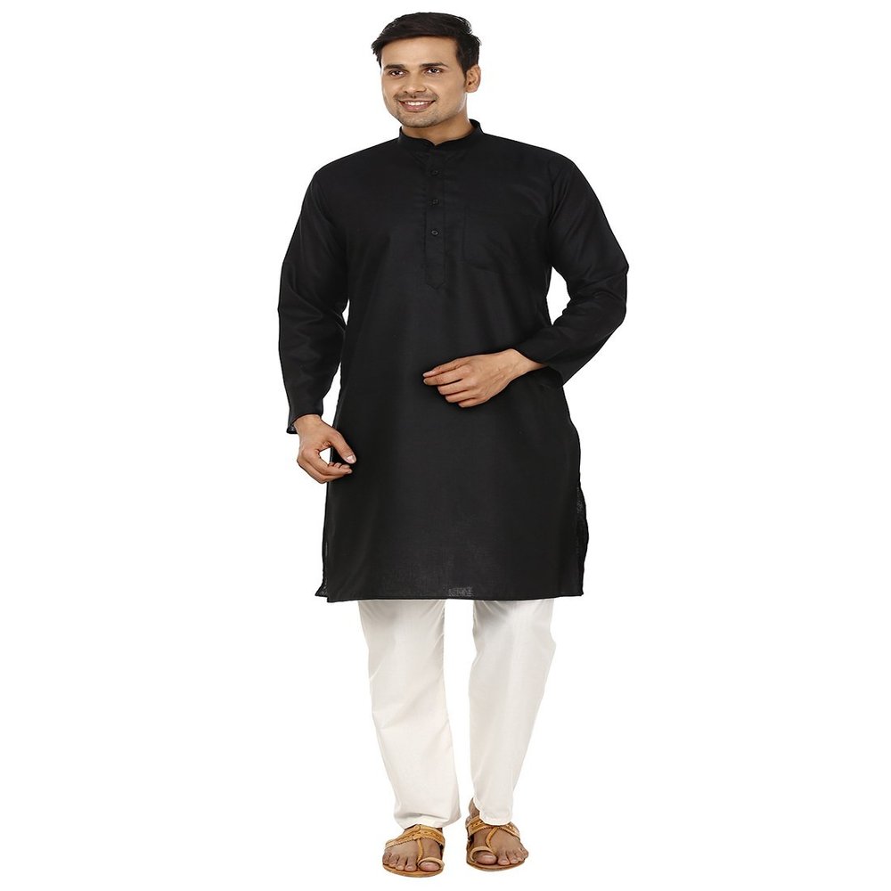 BESTMEN Bollywood Designer Mens Kurta Pajama Set Ethnic Indian Party Wear for Men Black