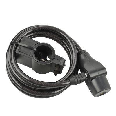 fischer Unisex_Adult Spiralschloss Spiral Lock Length 180 cm Diameter 8 mm, Black, 180