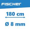 fischer Unisex_Adult Spiralschloss Spiral Lock Length 180 cm Diameter 8 mm, Black, 180 view 4
