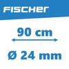 fischer Link Cable Lock Length 90 cm Diameter 24 mm, Black 90 view 3
