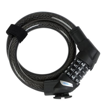 fischer 85873 Cable Lock with Number Roller, Length: 60 cm, Black