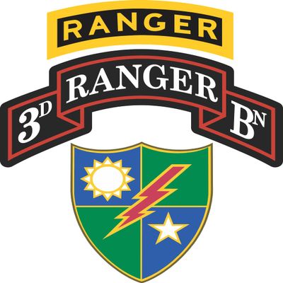 3rd Battalion, 75th Ranger Regiment with Ranger Tab 3.8 Inch Decal
