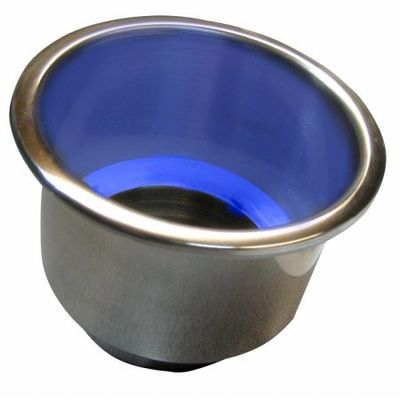 Whitecap S-3511BC Flush Mount Cup Holder with Blue Led Light - Stainless Steel