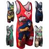 KO Sports Gear Unisex Wrestling Singlet for Youth Wrestlers - Wrestling Singlet for Boys & Girls - Bold Durable Uniform, Stretchy Breathable Material - Flash Hero, Youth Medium view 1
