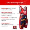 KO Sports Gear Unisex Wrestling Singlet for Youth Wrestlers - Wrestling Singlet for Boys & Girls - Bold Durable Uniform, Stretchy Breathable Material - Flash Hero, Youth Medium view 4