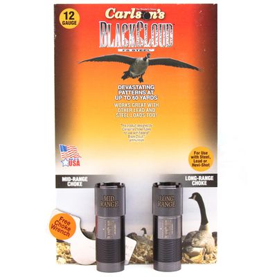 Carlson's Choke Tubes 12 Gauge for Winchester - Browning Inv - Moss 500 [ 2 Pack | Mid Range & Long Range Diameter ] Titanium-Coated Steel | Black Cloud Waterfowl Choke Tube | Made in USA