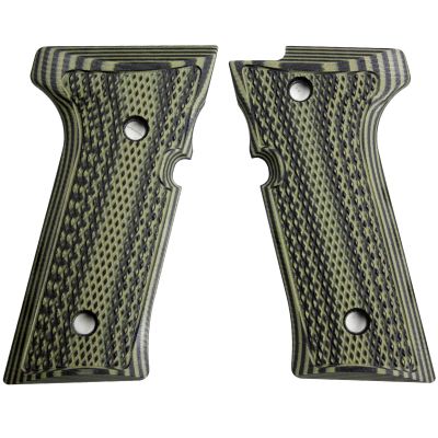 StonerCNC Full Checker G10 Grips Designed to Fit Beretta Vertec & M9A3 Will Fit Vertec Series (OD Green Black)