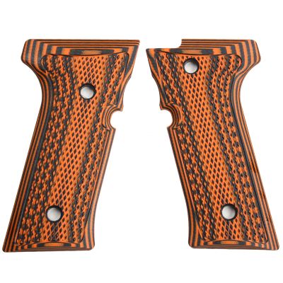 StonerCNC Full Checker G10 Grips Designed to Fit Beretta Vertec & M9A3 Will Fit Vertec Series (Orange Black)