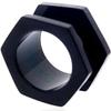 MoDTanOiz 1/2 inch Gauge Gauges 12mm Ear Plugs Plug Weight Flesh Tunnels Tunnel Streching Ears Double Single Flare Steel Stone Wood Earrings Silicone Men Women Black 1/2 12mm view 1